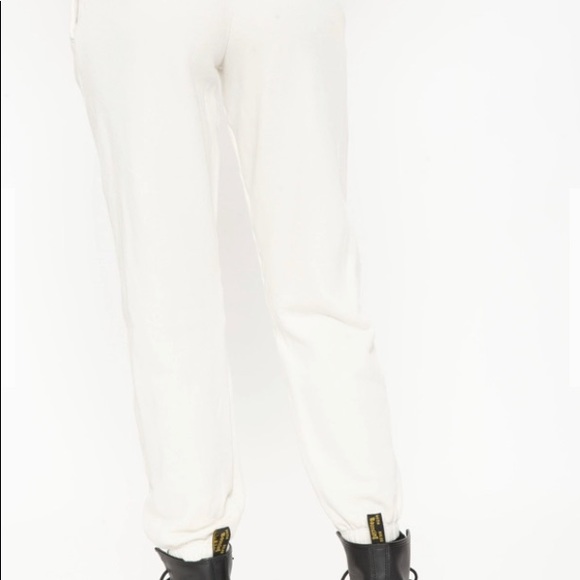 Sundry ruched waist sweatpants in bone tone stretch on waist casual joggers Nwts - Picture 3 of 3